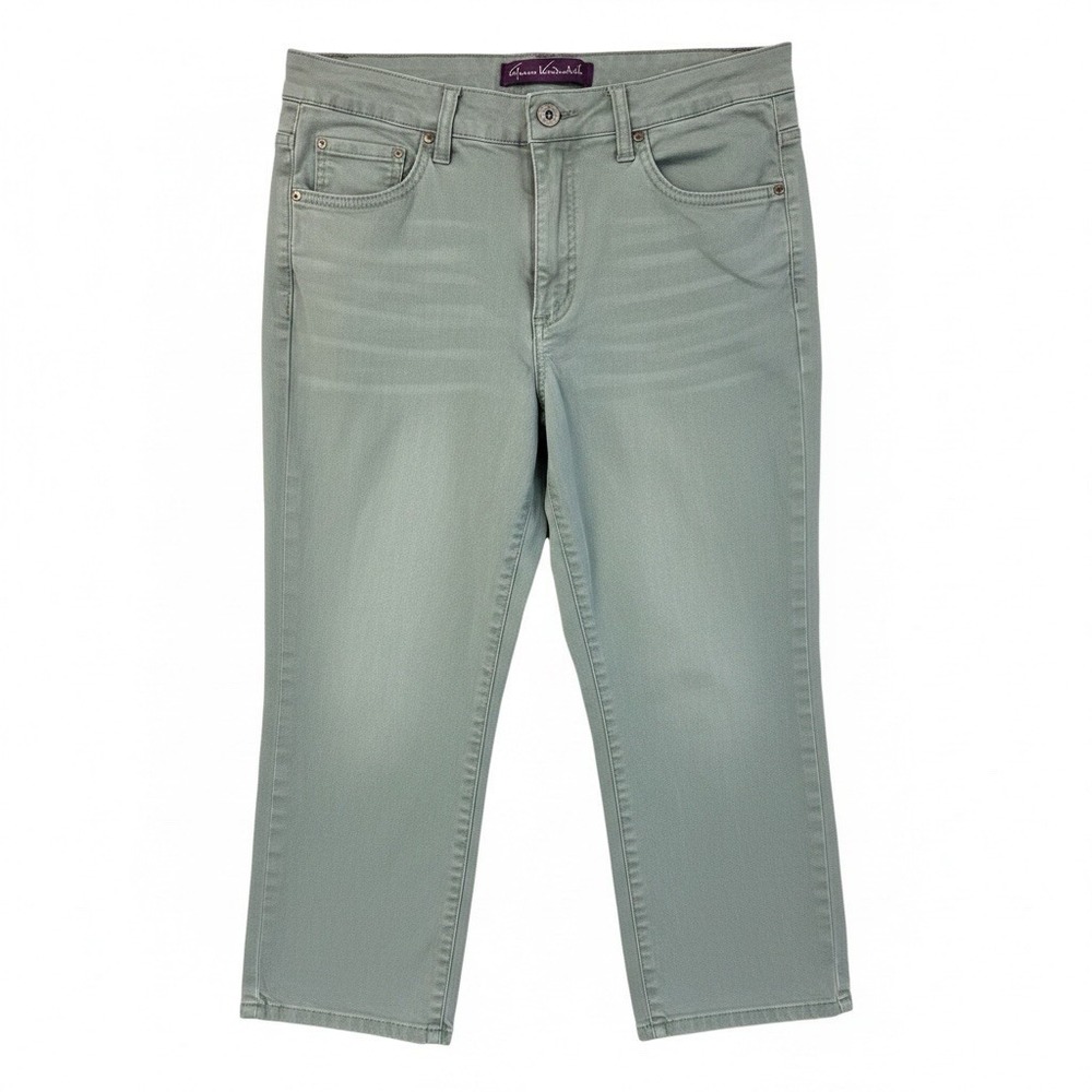 Gloria Vanderbilt Amanda Capri Womens 10 Frosted Glass High Rise Jeans 30x20